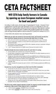 Fact Sheet: Will CETA help family farmers in Canada?