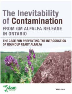 The Inevitability of Contamination from GM Alfalfa Release in Ontario