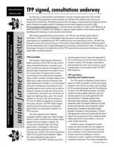 Union Farmer Newsletter: Februrary 2016
