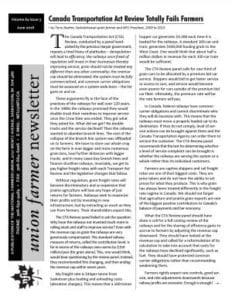 Union Farmer Newsletter: June 2016