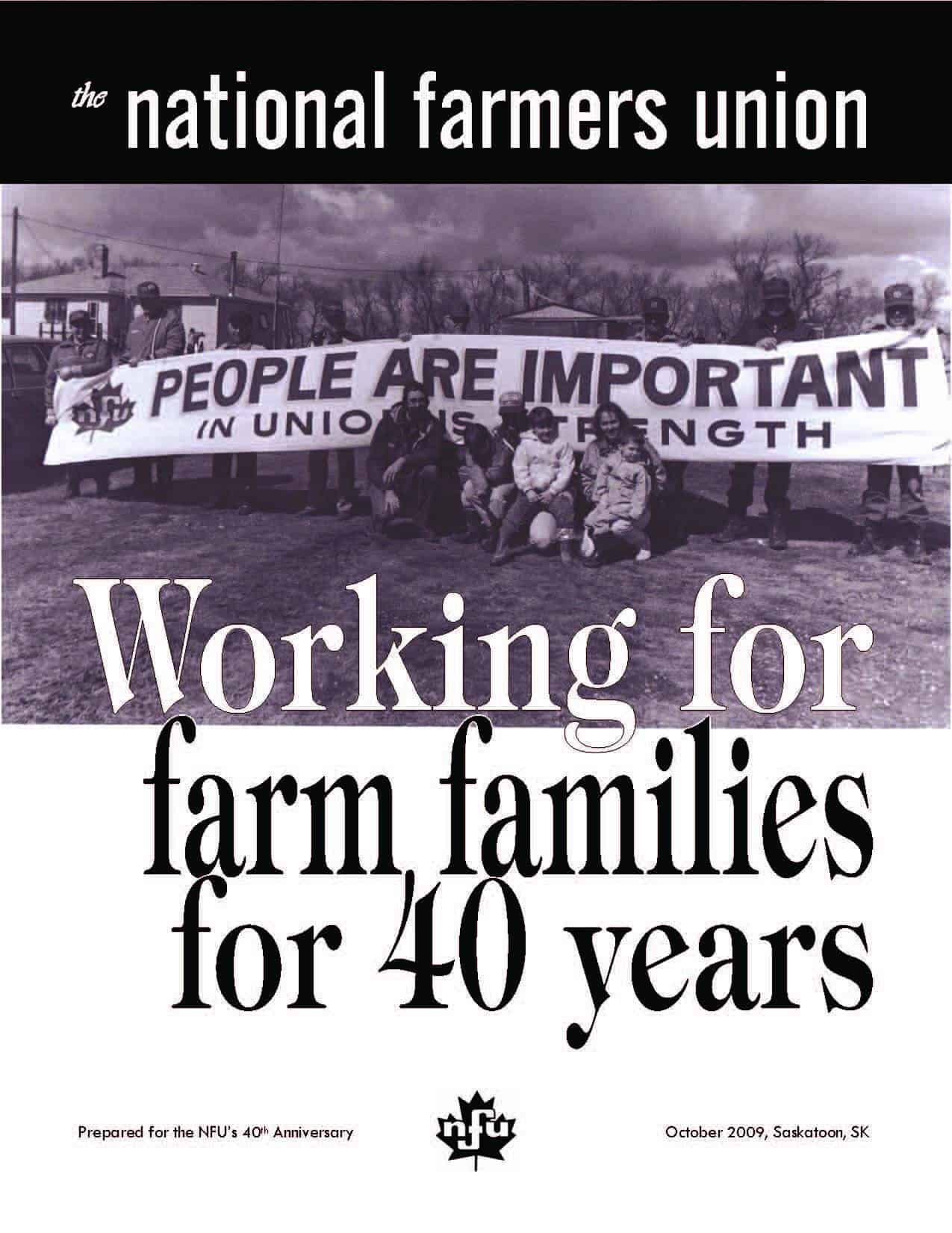 Travailler pour les familles agricoles depuis 40 ans - Livre d'histoire de la NFU