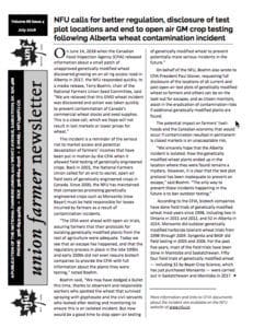 Union Farmer Newsletter – July 2018