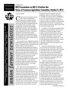 Union Farmer Newsletter – November 2014