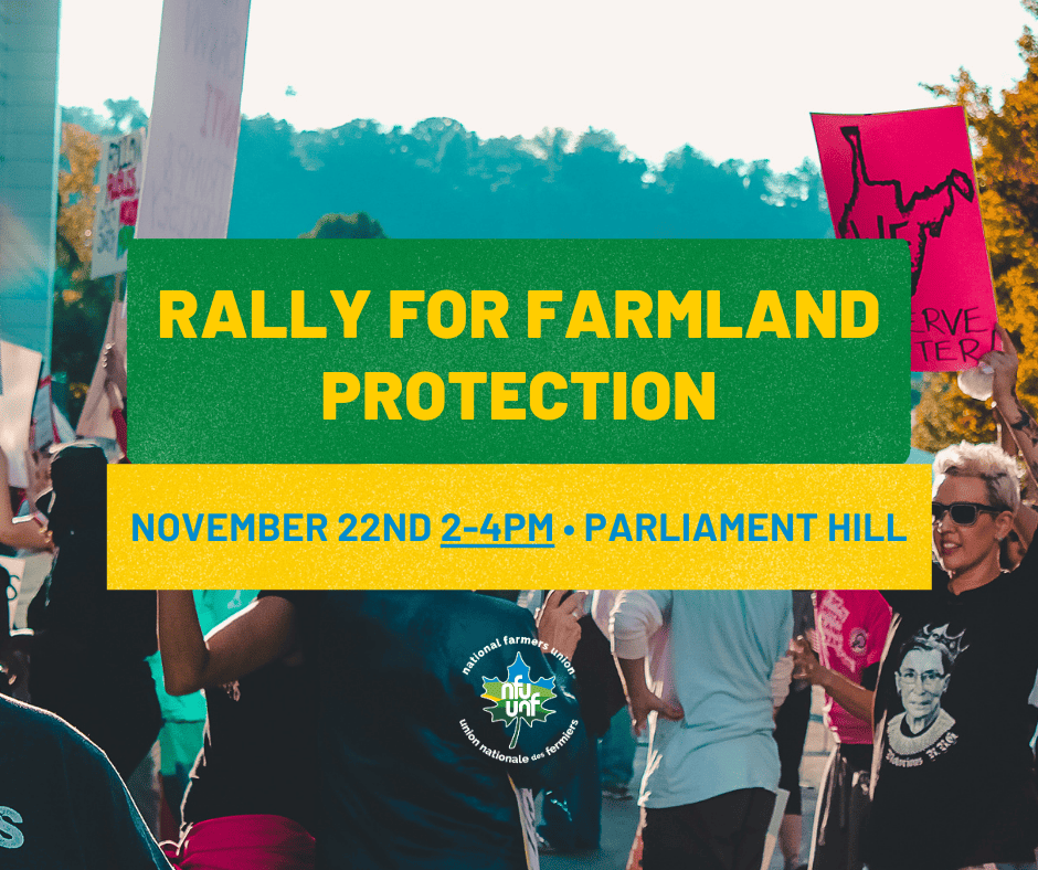 Young farmers and farmworker leaders rally on Parliament Hill to demand a ban on investor ownership of Canada’s farmland