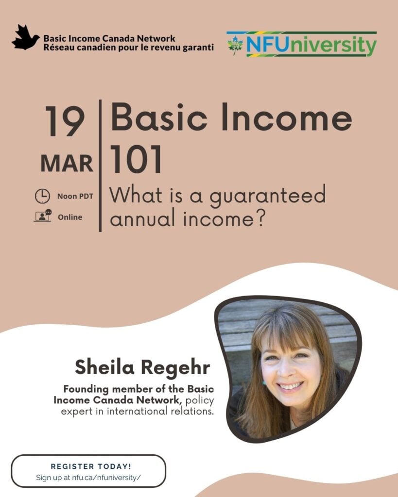 Poster for Basic Income NFUniversity March 2026